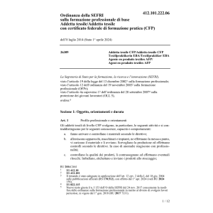 O SEFRI Addetta/adetto tessile CFP