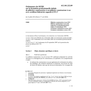 O SEFRI plâtrier/ère constructeur/trice