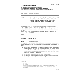 O SEFRI employé/yée exploitation AFP