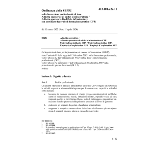 O SEFRI Addetto/ta operatore/trice CFP