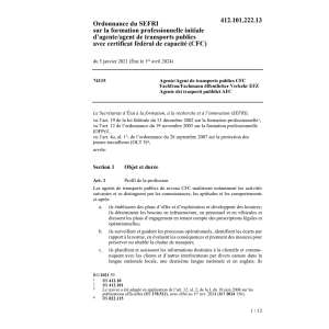 O SEFRI agent/te transports publics CFC