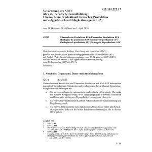 V EFZ Produktion Uhrmacherin/Uhrmacher