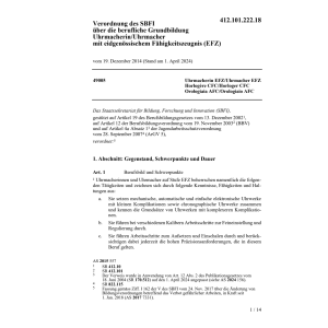V EFZ Grundbildung Uhrmacherin/Uhrmacher