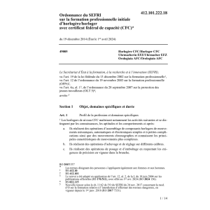 O CFC format initiale Horlogère/Horlger