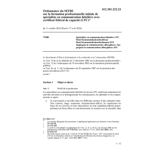 O form. prof. spécialiste commun. CFC
