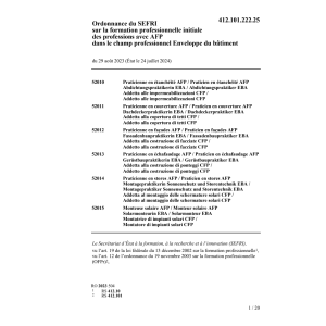 O SEFRI form prof. env. édifices AFP