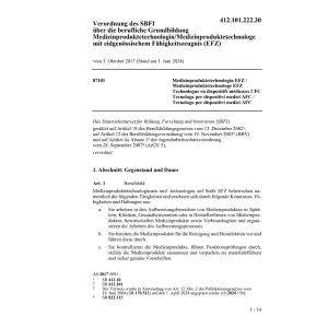 V SBFI Medizinproduktetechnologe/in EFZ