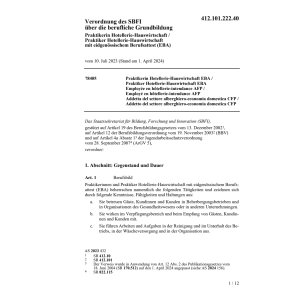 V SBFI Praktikerin/Praktiker Hotellerie
