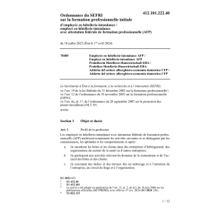 O SEFRI employée/employé en hôtellerie