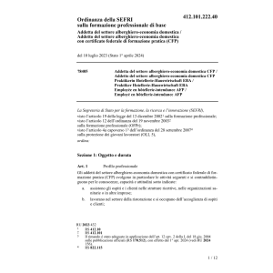 O SEFRI Addetta/Addetto alberghiero