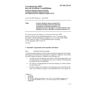 V SBFI Fachfrau/Fachmann Hotellerie
