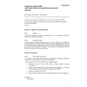 O SEFRI esame fed. maturità profession.