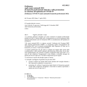 O COVID-19 esami cant. maturità profess.