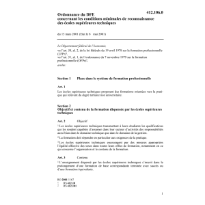 O conditions minimales écoles techniques