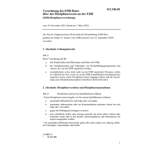 EHB-Disziplinarv. 18.11.2021