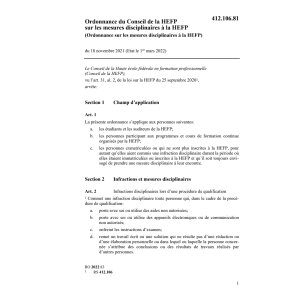 O Conseil HEFP 18.11.2021