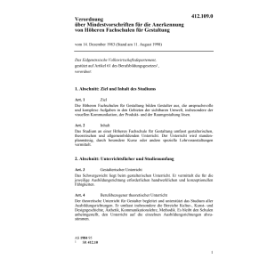V Mindesvorschriften Fach Gestaltung