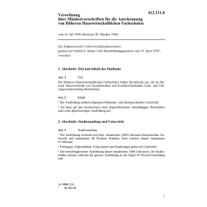 V Mindestvor. Hauswirtsch. Fachschule