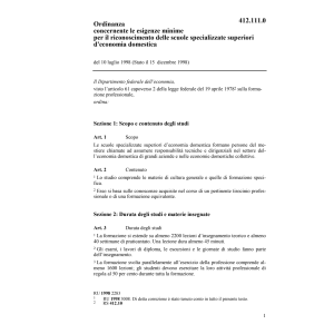 O esigenze scuole economia domestica
