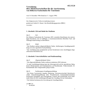 V Mindestvorsch. Fachschule Tourismus