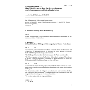 V Mindestvor. Gastgewerbliche Fachschule