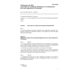 O conditions écoles gestion commerciale