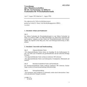 V Mindestvor. Wirtschaftsinformatik