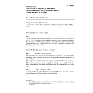 O conditions écoles informatique gestion