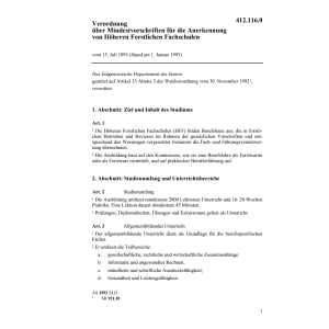 V Anerkennung Höheren Forstl Fachschulen
