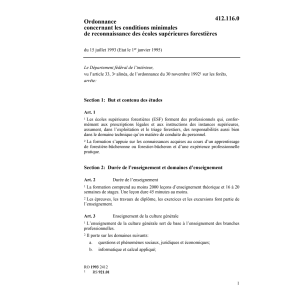 O reconnaissance écoles forestières