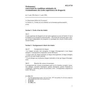 O conditions des écoles de droguerie