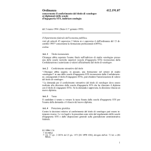 O conferimento del titolo di enologo
