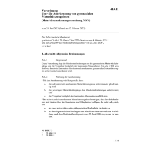 V gymnasialen Maturitätsausweisen, MAV