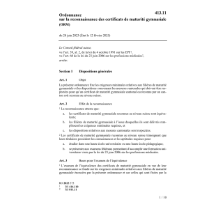 O certificats maturité gymnasiale, ORM