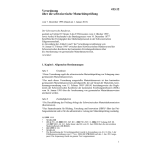 V schweizerischen Maturitätsprüfungen