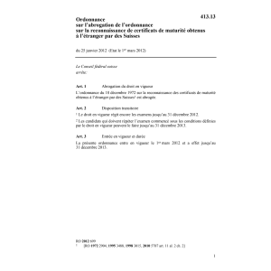 O reconnaissance certificats  maturité