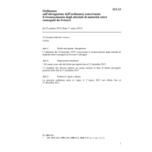 O riconoscimento attest. maturità esteri