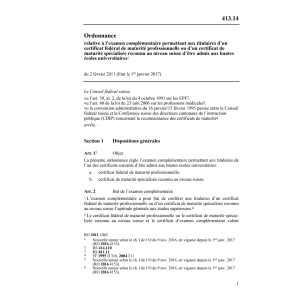 O reconnaisance maturité professionnelle