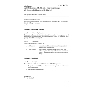 O abilitazione al PF di Zurigo