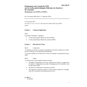 O sur l'EPFZ et l'EPFL
