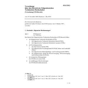 Verordnung ETH-Bereich