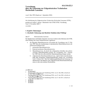 V Zulassung ETH Lausanne