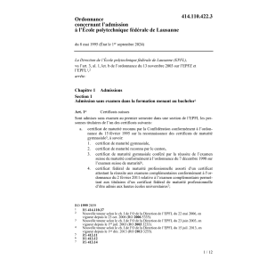 O admission EPF de Lausanne