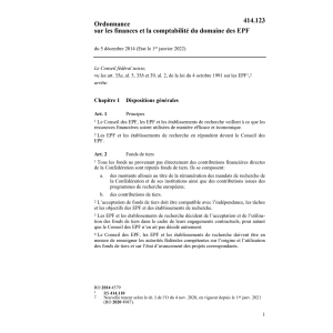 O EPF comptabilité domaine EPF