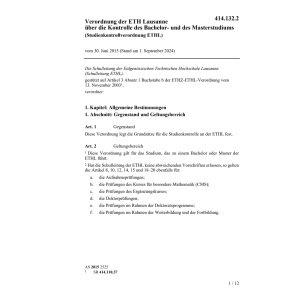 V Studienkontrolle der ETH Lausanne