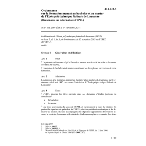 O sur la formation à l'EPFL