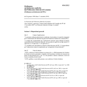 O dottorato conferito PF Losanna