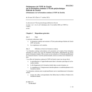 O formation continue EPF Zurich