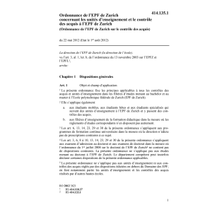O contrôle des acquis à l'EPFZ