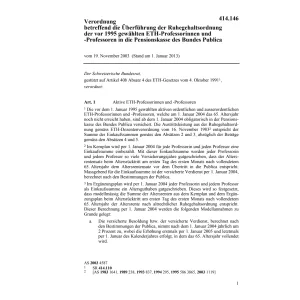 V Ruhegehaltsordnung ETH-Professoren